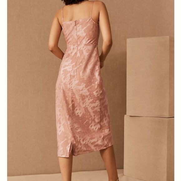 Anthropologie Hutch Women's Kinsey Burnout Midi Slip Dress Size 12 Blush - Picture 6 of 16